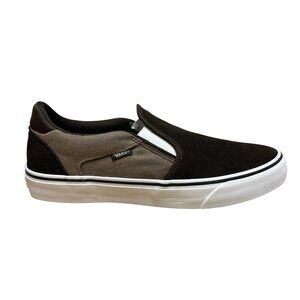 VANS ASHER DELUXE SLIP ON SHOES COZY KNIT COFFEE MENS 9 SKATE COMFORTABLE NEW